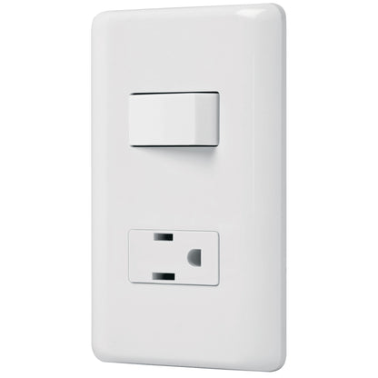 PLACA ARMADA CONTACTO E INTERRUPTOR SENCILLO BASIC 25077 *