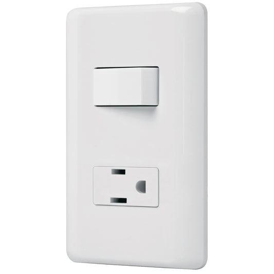 PLACA ARMADA CONTACTO E INTERRUPTOR SENCILLO BASIC 25077 *