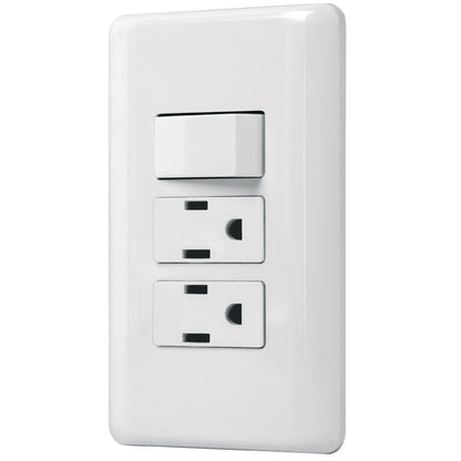 PLACA ARMADA 2 CONTACTOS E INTERRUPTOR SENCILLO, BASIC 25079 *