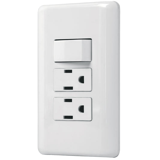 PLACA ARMADA 2 CONTACTOS E INTERRUPTOR SENCILLO, BASIC 25079 *