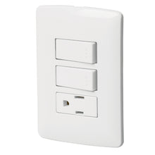Cargar imagen en el visor de la galería, PLACA ARMADA CONTACTO 2 INTERRUPTORES, LÍNEA ITALIANA
