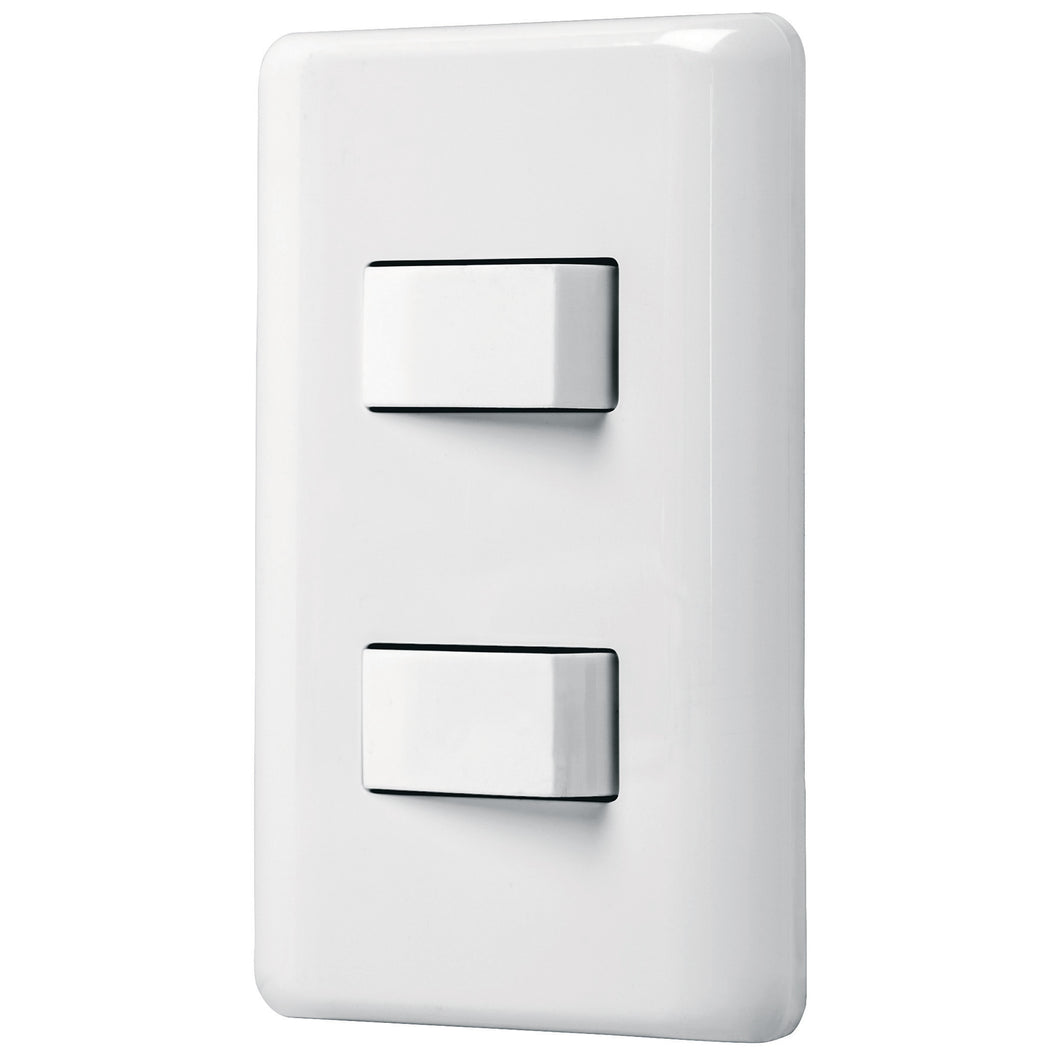 PLACA ARMADA CON 2 INTERRUPTORES SENCILLOS, VOLTECK BASIC 25080 N