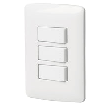 Cargar imagen en el visor de la galería, PLACA ARMADA 3 INTERRUPTORES SENCILLOS,LÍNEA ITALIANA
