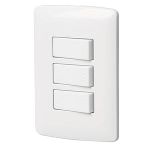 PLACA ARMADA 3 INTERRUPTORES SENCILLOS,LÍNEA ITALIANA