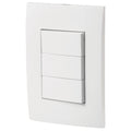 PLACA ARMADA 3 INTERRUPTORES SENCILLOS, LÍNEA OSLO, BLANCO 46496 N