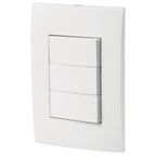 PLACA ARMADA 3 INTERRUPTORES SENCILLOS, LÍNEA OSLO, BLANCO 46496 N