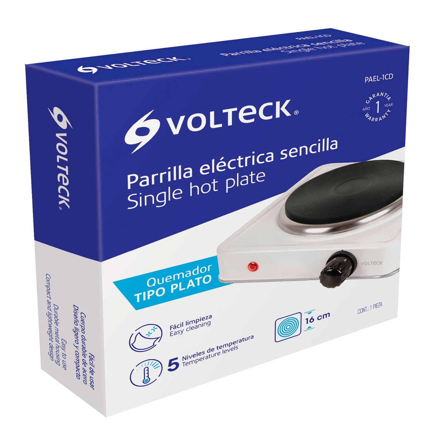 PARRILLA ELÉCTRICA DE DISCO INDIVIDUAL VOLTECK 49989 *