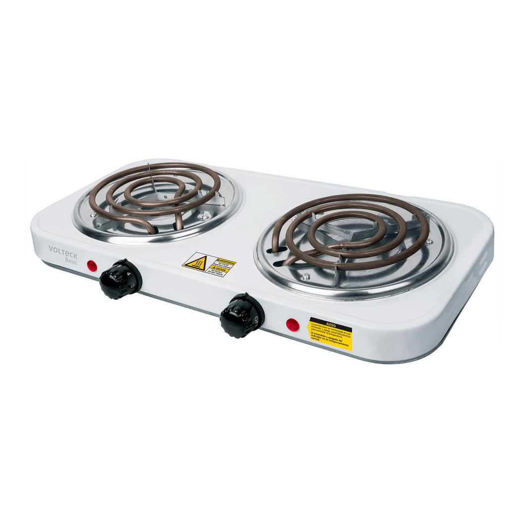 PARRILLA ELÉCTRICA 2 QUEMADORES, RECTANGULAR, VOLTECK BASIC 23032 P