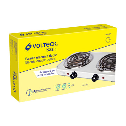 PARRILLA ELÉCTRICA 2 QUEMADORES, RECTANGULAR, VOLTECK 23032 *