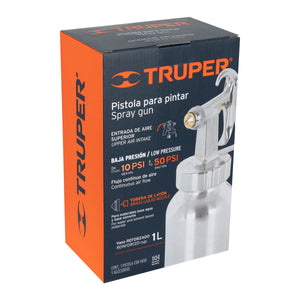 PISTOLA P/ PINTAR BAJA PRESIÒN, PULIDA, ENTRADA SUP, TRUPER 14036 N