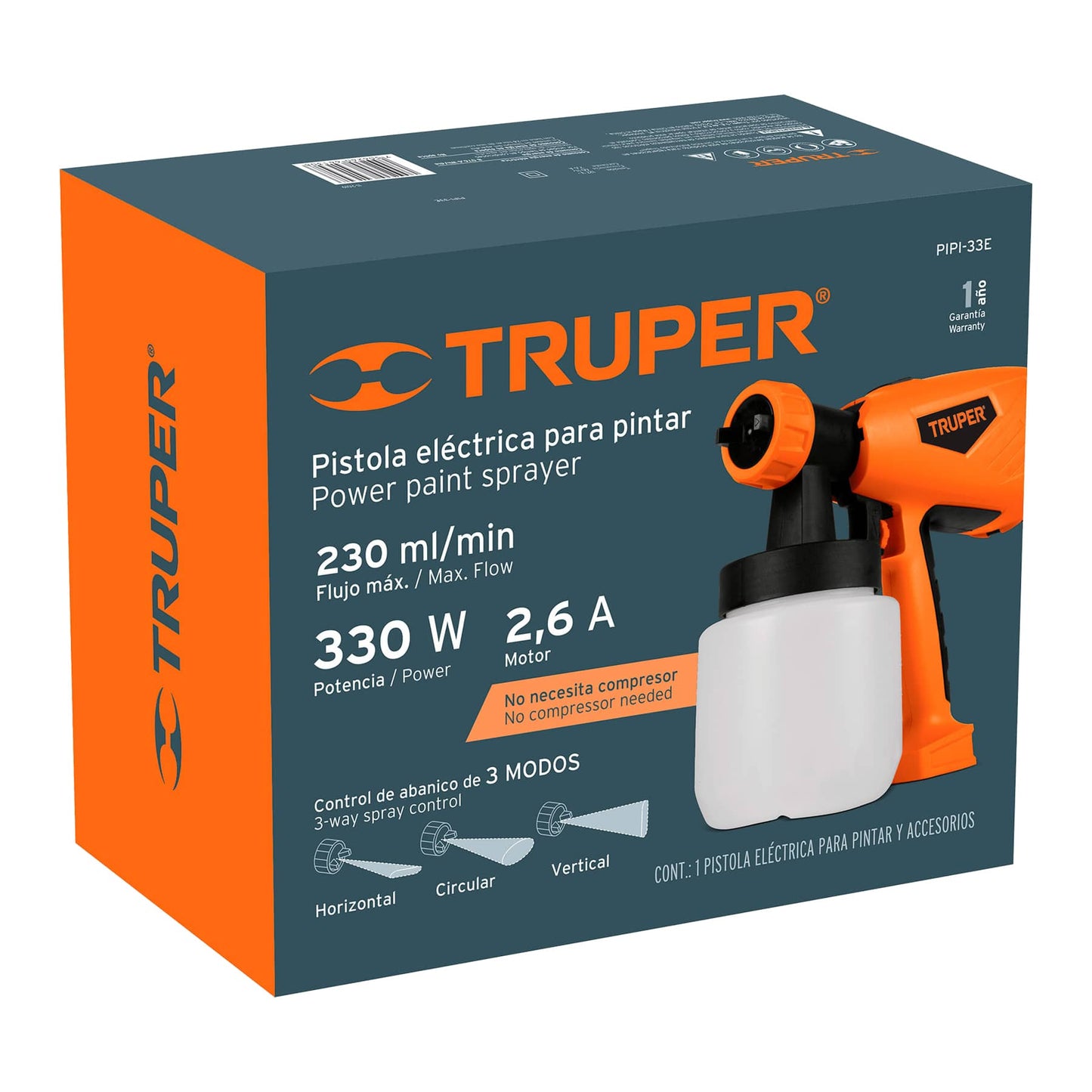 PISTOLA PARA PINTAR ELÉCTRICA, 330 W TRUPER 15382 *