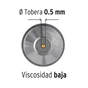PISTOLA COMPACTA P/RETOQUE LVMP VASO ALUM, 0.5MM, TRUPER 11098 N