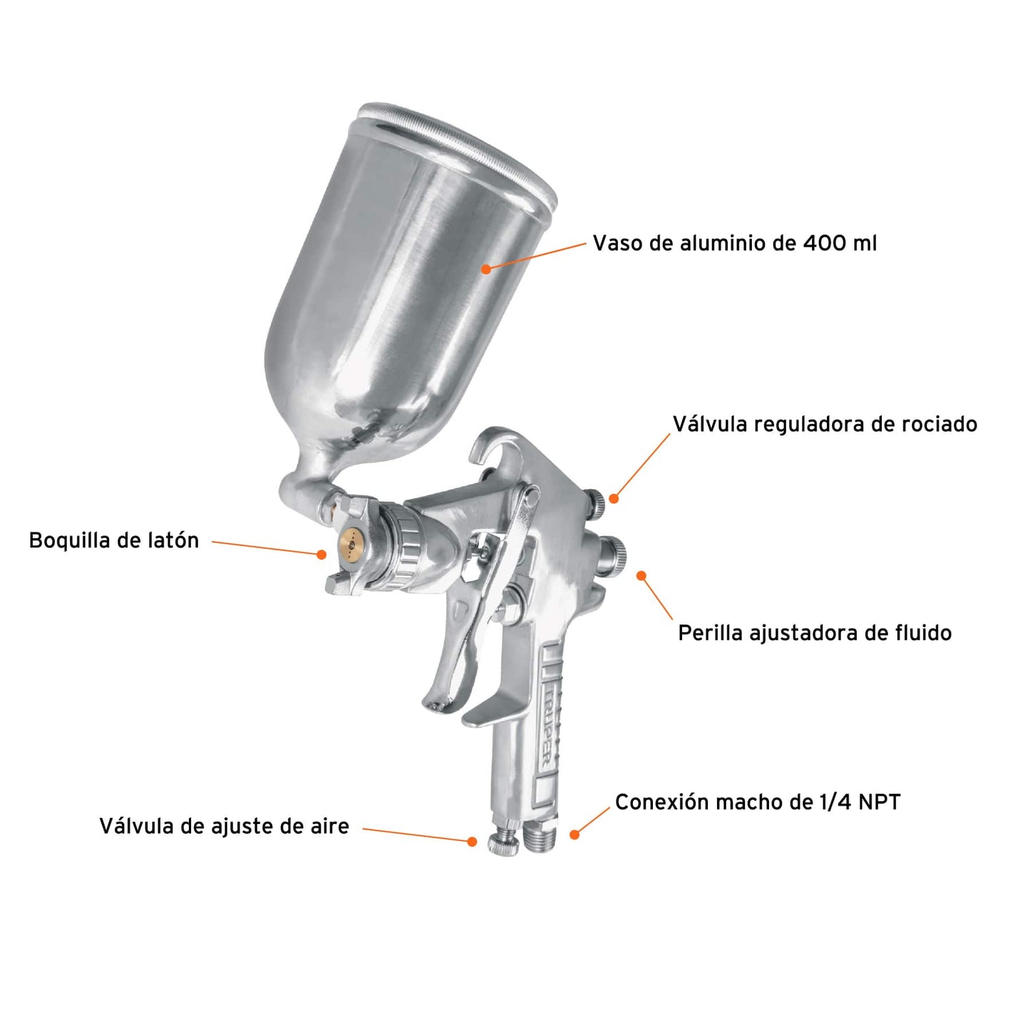 PISTOLA DE GRAVEDAD 1.7 MM 13061 P