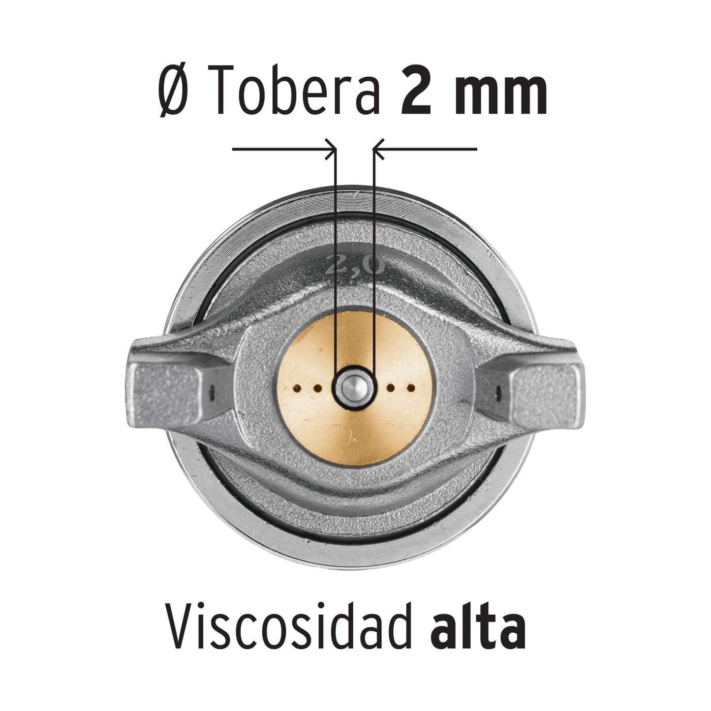 PISTOLA P/PINTAR DE GRAVEDAD 2MM LVMP VASO ALUMINIO, 2MM, TRUPER 13060 N