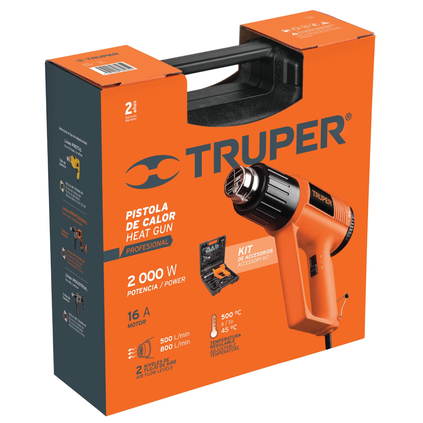 PISTOLA DE CALOR PROFESIONAL, 2000 W 16432 *