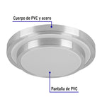 LUMINARIO LED 18 W PLAFÓN DECORATIVO METÁLICO LUZ DÍA, BASIC 29007 N