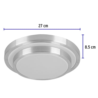 LUMINARIO LED 18 W PLAFÓN DECORATIVO METÁLICO LUZ DÍA, BASIC 29007 N