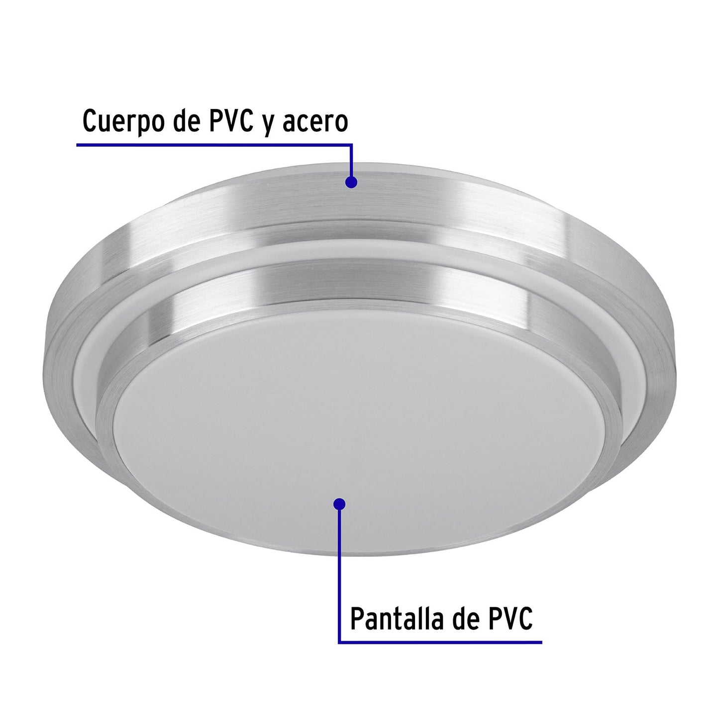 LUMINARIO LED 22 W PLAFÓN DECORATIVO METÁLICO LUZ DÍA, BASIC 29008 N