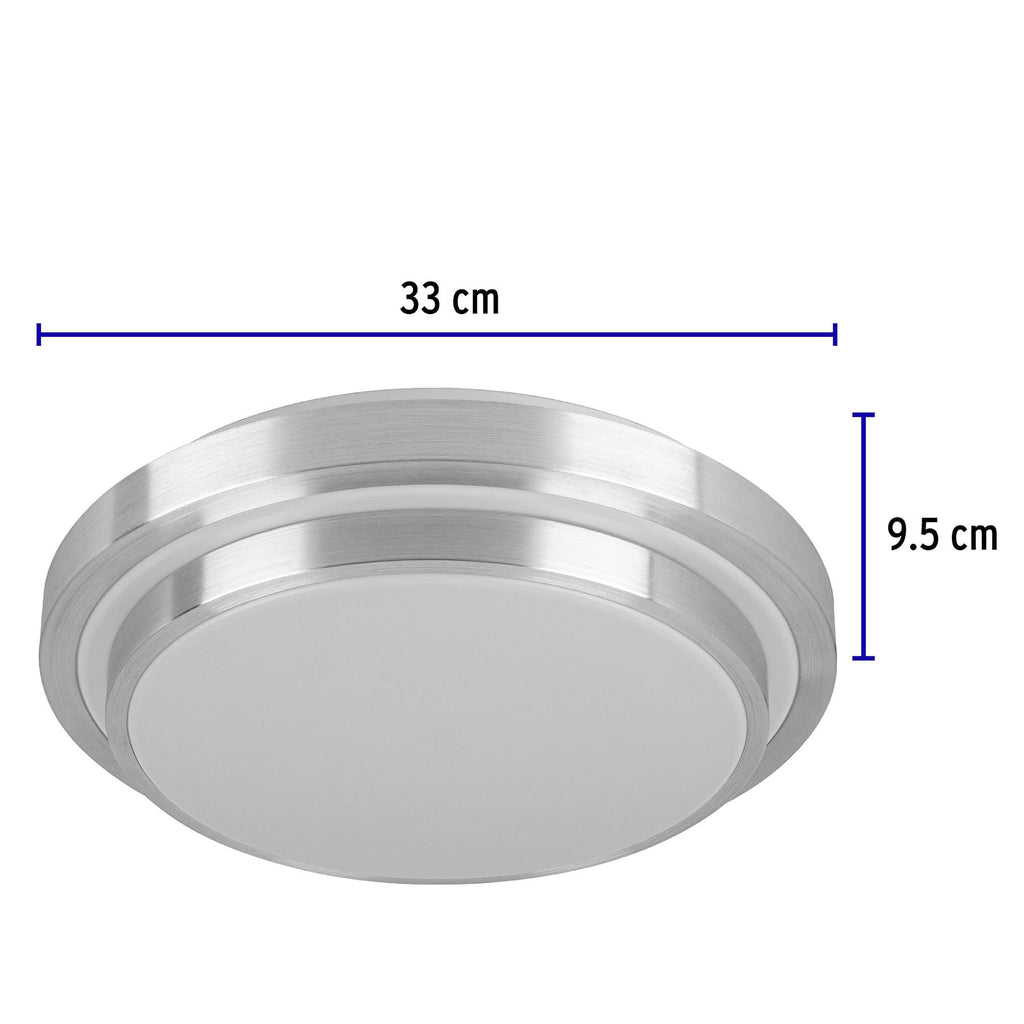 LUMINARIO LED 22 W PLAFÓN DECORATIVO METÁLICO LUZ DÍA, BASIC 29008 N
