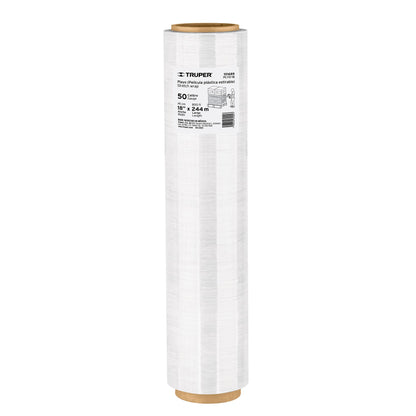 ROLLO DE 244M DE PELICULA PLASTICA ESTIRABLE ANCHO 18"  TRUPER 101689 *