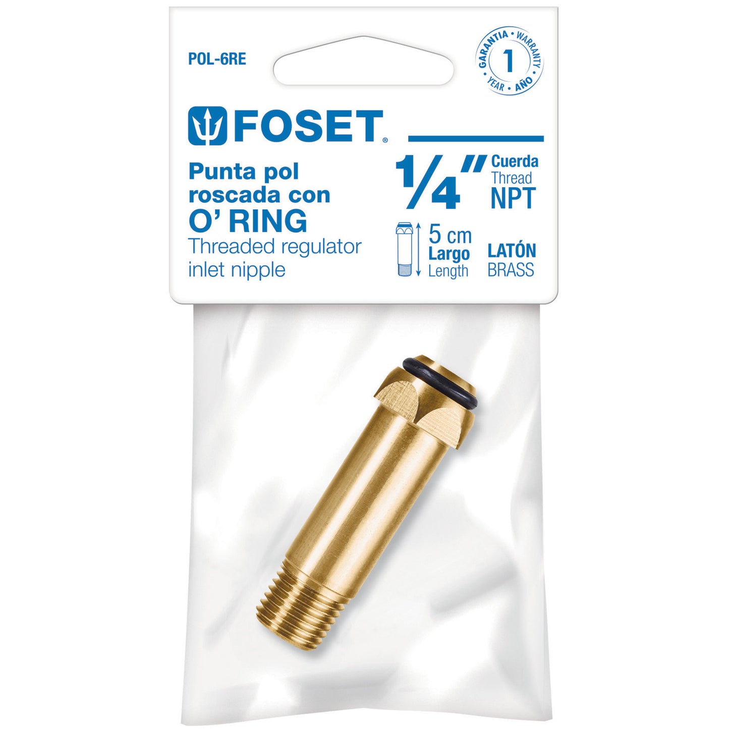 PUNTA POOL 1/4'' X 5CM CON ROSCA Y O-RING 47311 P