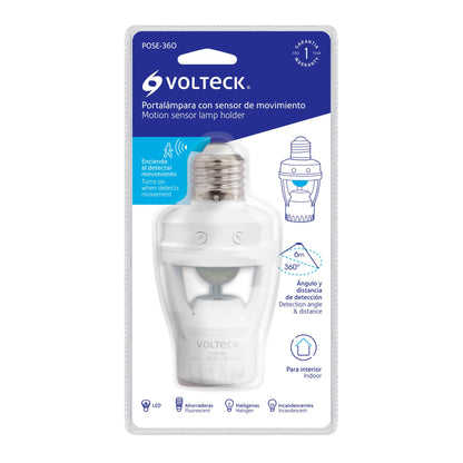 PORTALÁMPARA CON SENSOR DE MOVIMIENTO, VOLTECK 46274 *