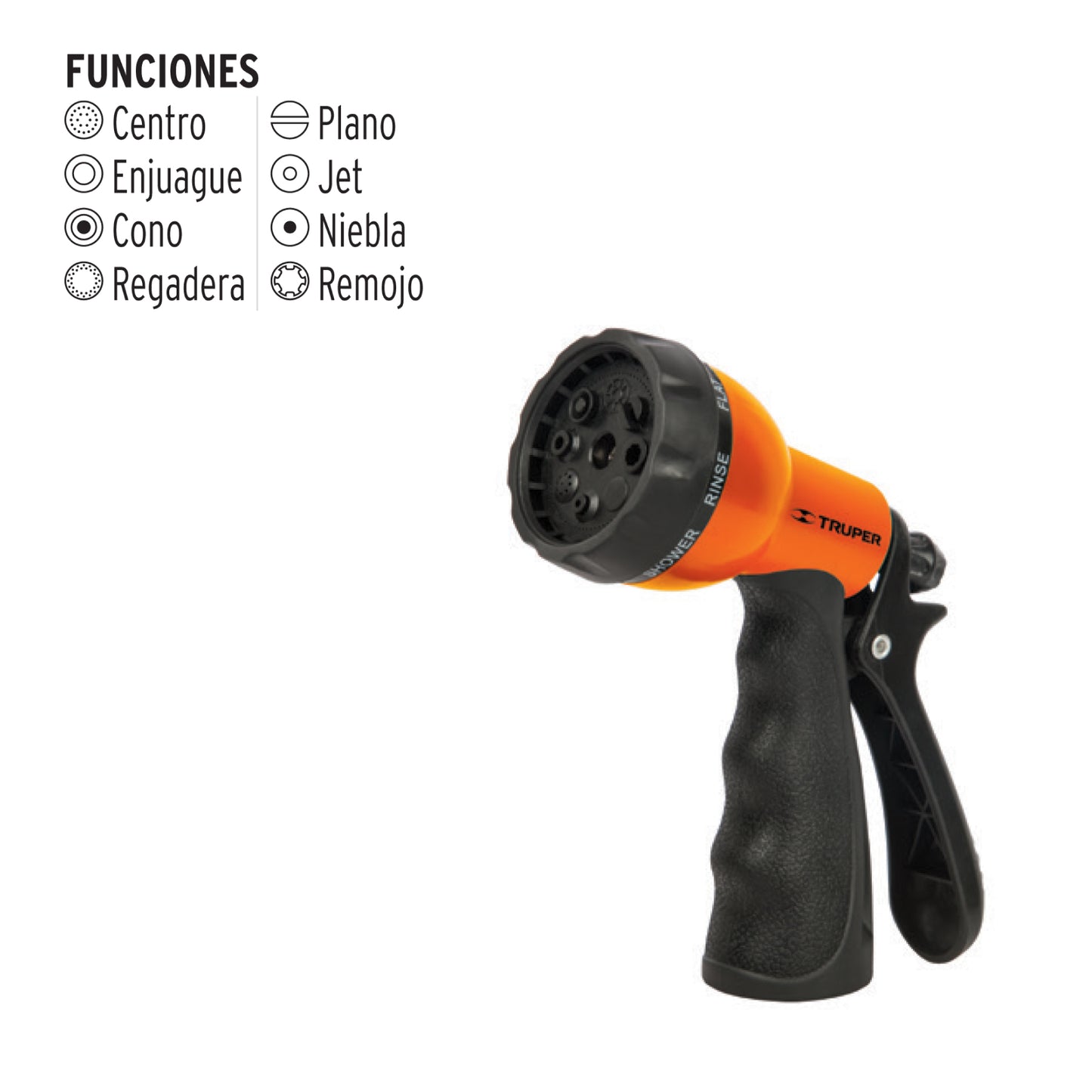 PISTOLA PLÁSTICA, 8 FUNCIONES 18482 *