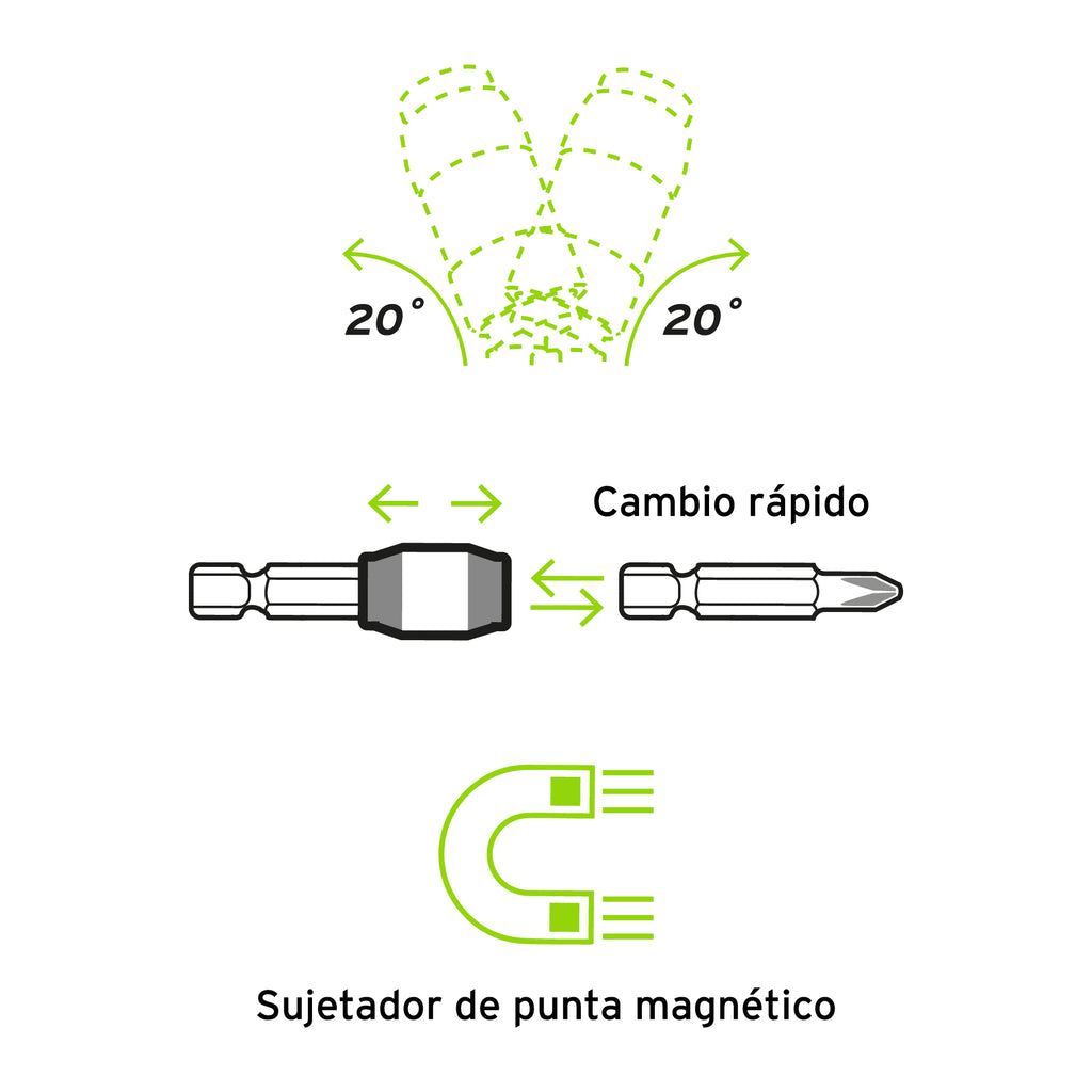 ADAPTADOR ARTICULADO DE 90 MM MAGNÈTICO PARA PUNTAS, EXPERT 11875 N