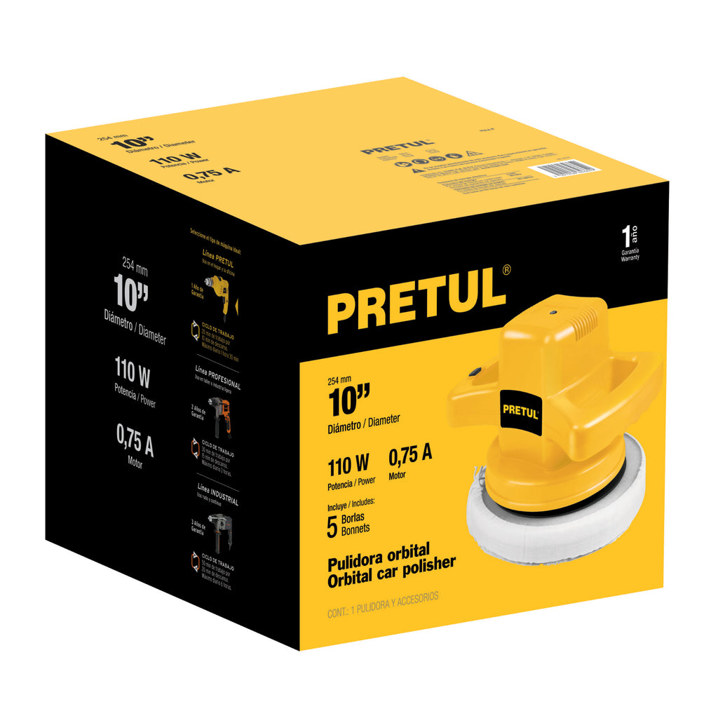 PULIDORA 10", 110 W, PRETUL 26400 *