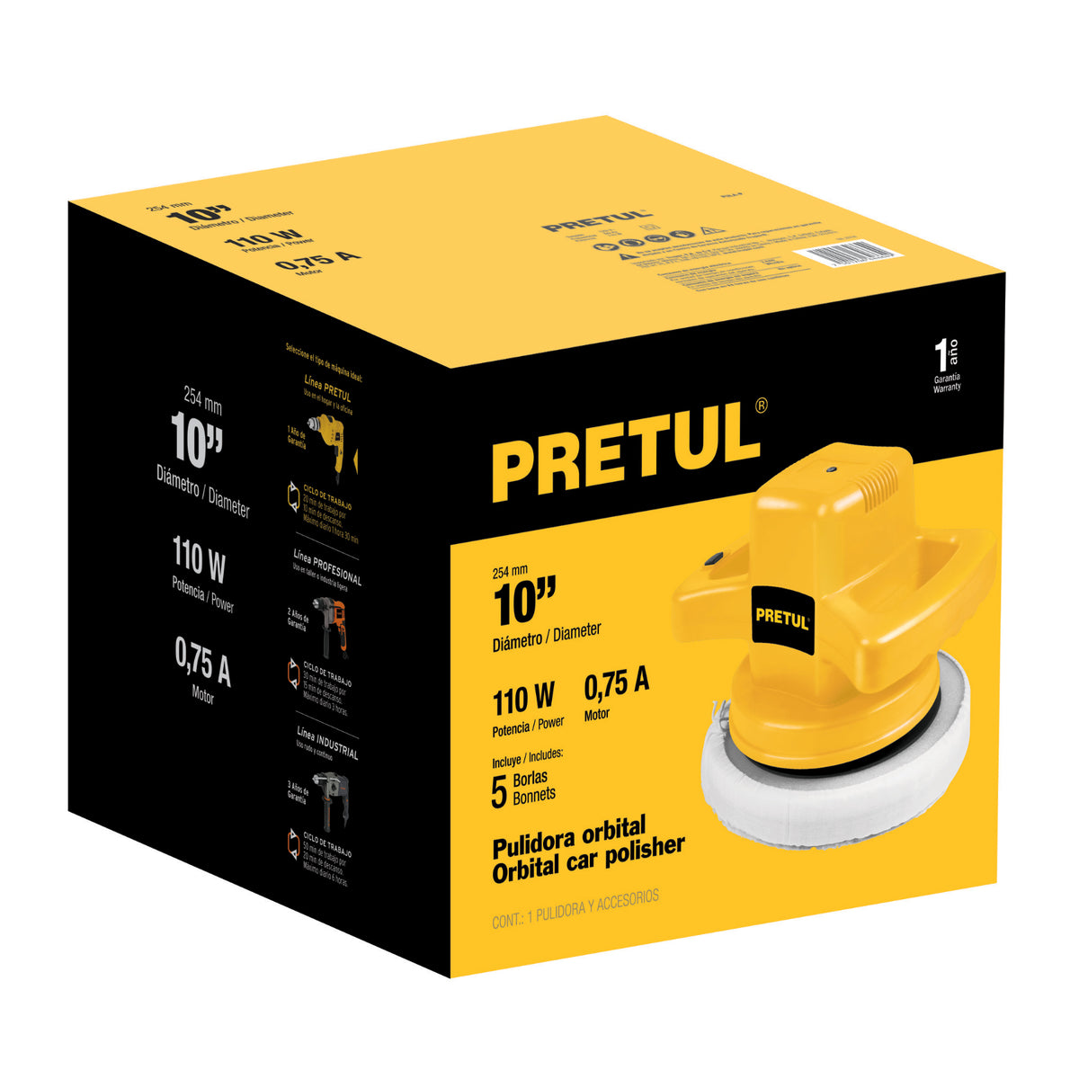 PULIDORA 10", 110 W, PRETUL 26400 *