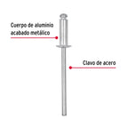 BOLSA CON 50 REMACHES 1/8" X 1/4" DE ALUMINIO, ALA 1/4" 44520 *