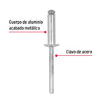BOLSA CON 50 REMACHES 3/16" X 3/8" DE ALUMINIO, ALA 3/8" 44530 *