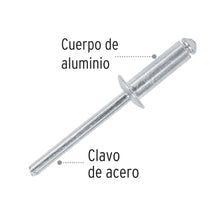 Cargar imagen en el visor de la galería, BOLSA CON 50 REMACHES 31/6&#39;&#39; X 1/2&#39;&#39; DE ALUMINIO, ALA 3/8&#39;&#39; 44531 *
