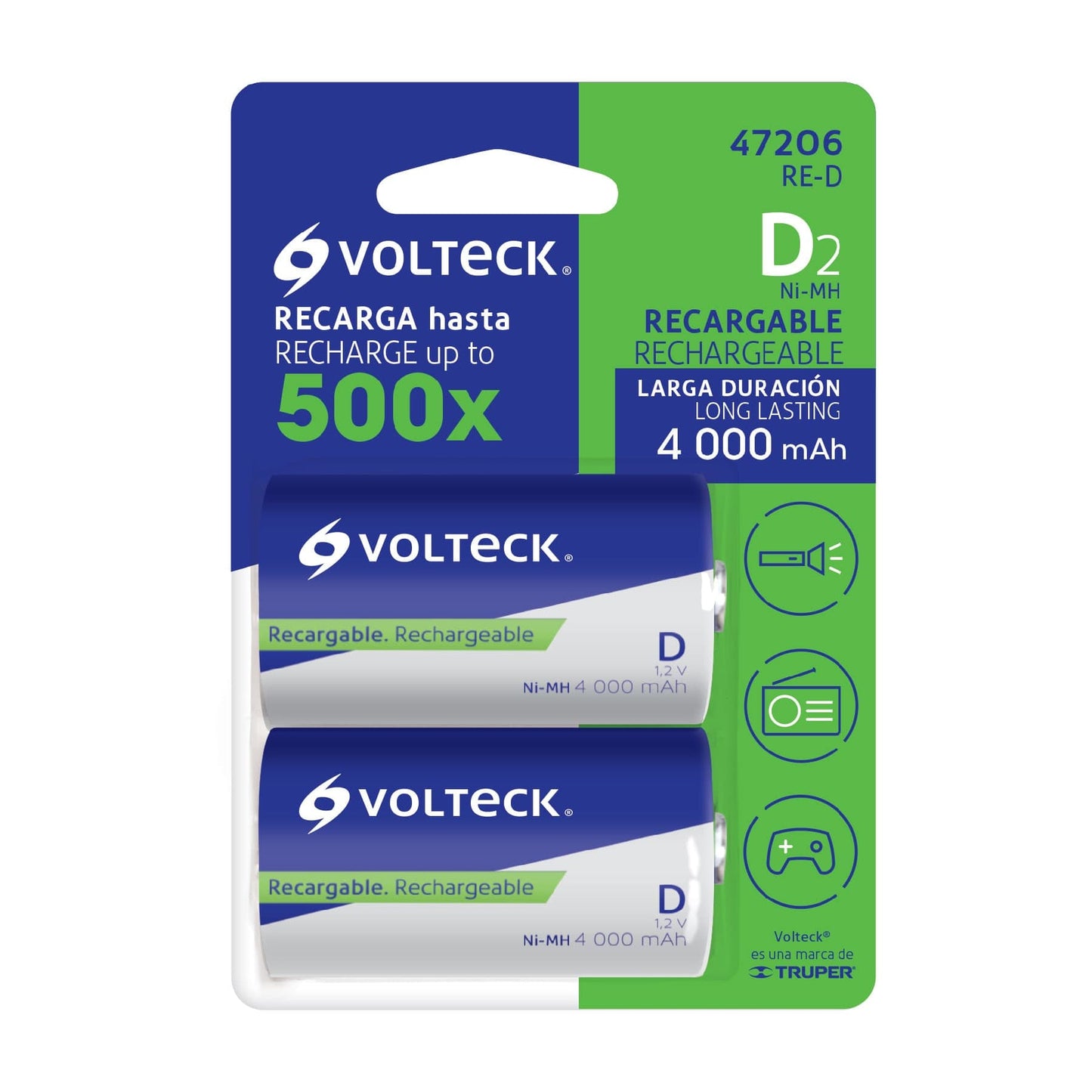 PILAS RECARGABLES D  47206 P