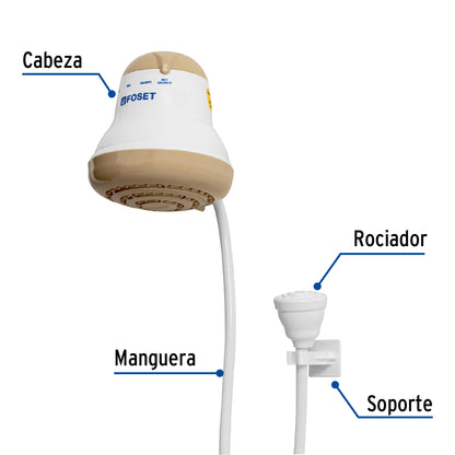 REGADERA ELÉCTRICA DE 4 TEMPERATURAS, 5-3/8", BEIGE, FOSET 45156 *