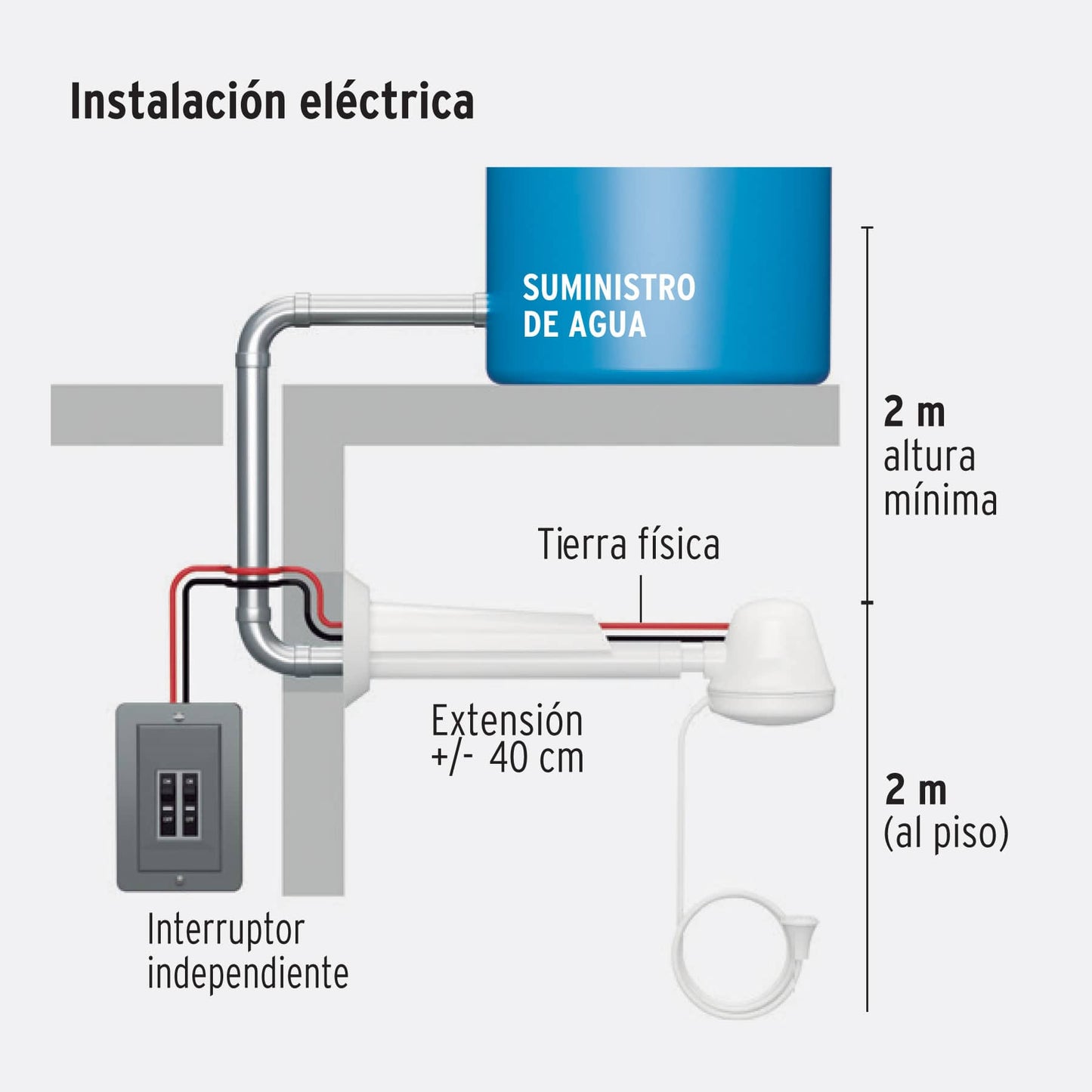 REGADERA ELÉCTRICA BLANCA , 4 TEMPERATURAS 49491 *