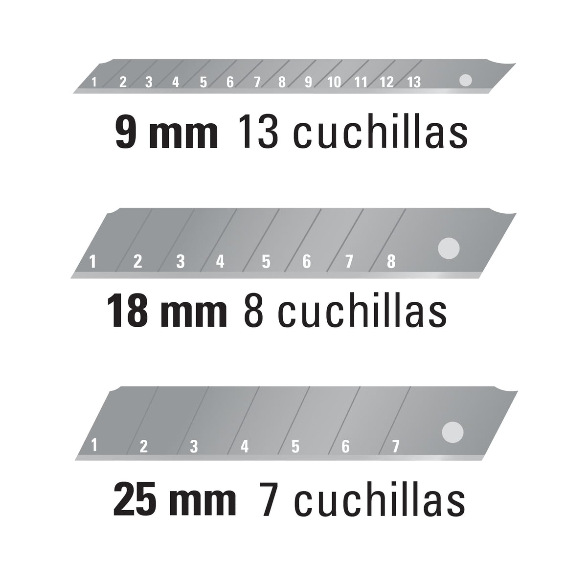 NAVAJAS DE REPUESTO PARA CUTTERS RETRACTILES