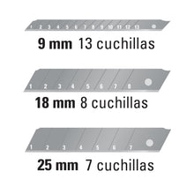 Cargar imagen en el visor de la galería, NAVAJAS DE REPUESTO PARA CUTTERS RETRACTILES
