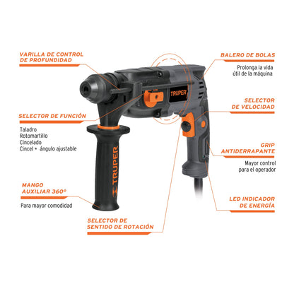 ROTOMARTILLO SDS PLUS, 2 JOULES, 650W, TRUPER INDUS. 16762 *