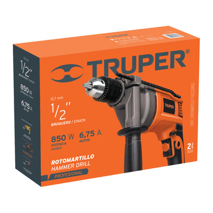 ROTOMARTILLO 1/2", PROFESIONAL, 850 W TRUPER PRO 14659 *