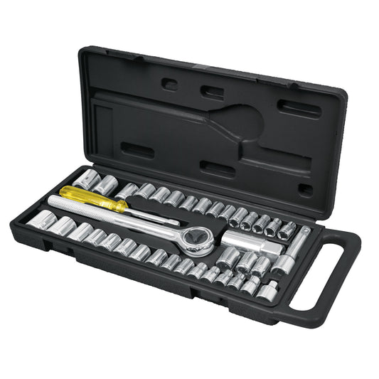 JUEGO DE 1/4" y 3/8" PARA MECÀNICO, 39 PIEZAS PRETUL 24220 N