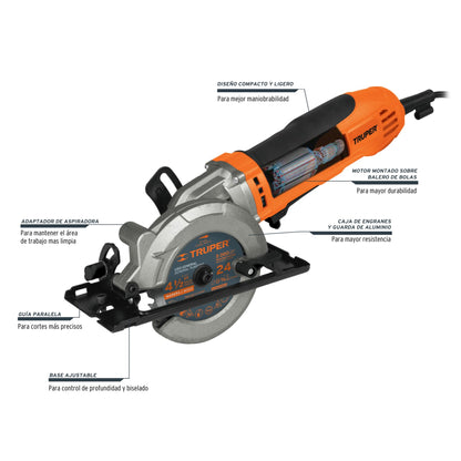 SIERRA CIRCULAR COMPACTA, 4-1/2", 750 W 100123 N