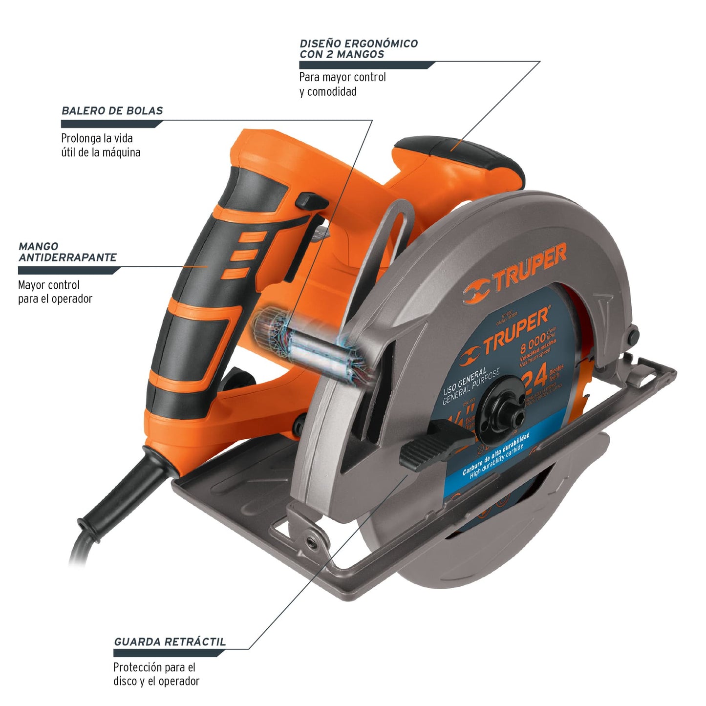 SIERRA CIRCULAR, 7-1/4", PROFESIONAL, 1500 W 11004 *