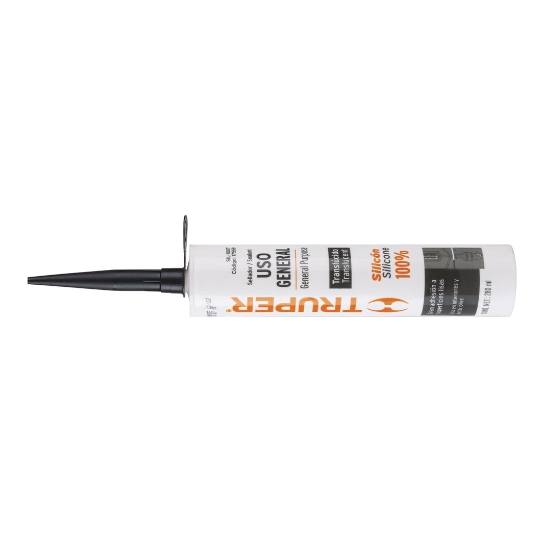 SELLADOR TRANSPARENTE 100% SILICON DE 280 ML 17559 *