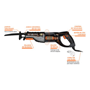 SIERRA SABLE INDUSTRIAL, 900 W VELOCIDAD VARIABLE, INDUSTRIAL, TRUPER 17269