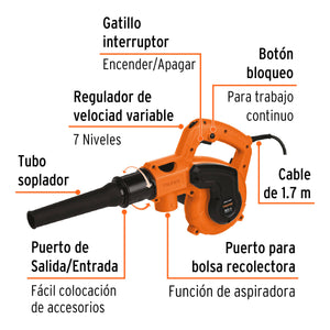 SOPLADORA/ASPIRADORA ELÉCTRICA 800 W, TRUPER 102415 N
