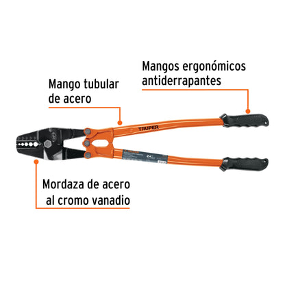 SUAJADORA 24" PARA CASQUILLOS CON CORTADOR DE CABLE, TRUPER 102487 N