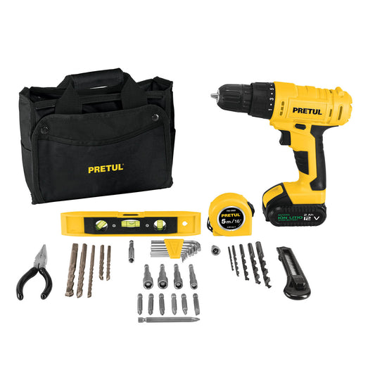TALADRO INALAMBRICO PRETUL 3/8 PAQUETE 27097 N