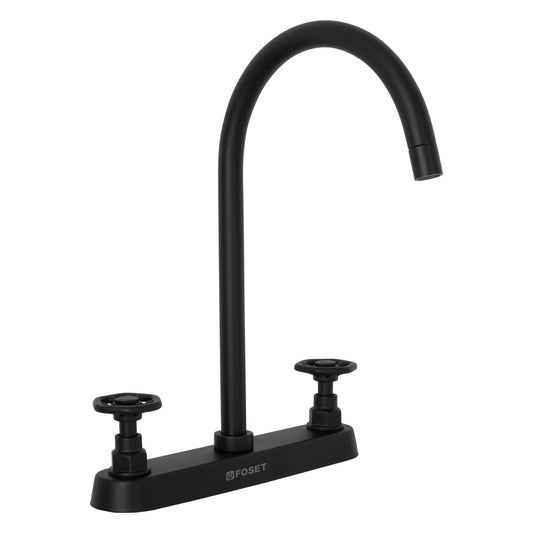 MEZCLADORA P/FREGADERO,MANERALES REDONDOS,NEGRO MATE,TUBIG 46776 N