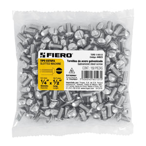 BOLSA CON 150 TORNILLOS 1/4'' X 1/2'' TIPO ESTUFA, FIERO